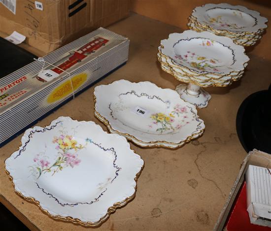Royal Crown Derby porcelain Dessert Service; comprising 18 various plates & comports(-)